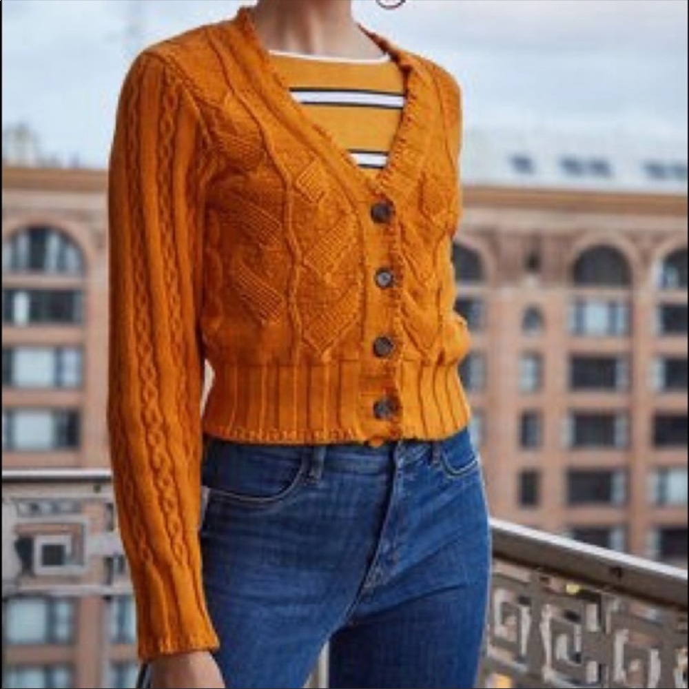 LA hearts knit cardigan burnt orange